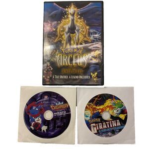 Pokemon Digimon 3 DVD lot: Arceus, Giratina, Wrath of Saberleomon